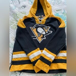 Kids size 8 (small) Black/Gold Pittsburgh Penguins Pullover Jersey style Hoodie